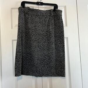 Womens Size 16 Leopard Print Pencil Skirt Knee Length Stretch Career Office Plus